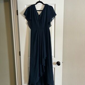 Azazie Midnight Blue High Low Dress